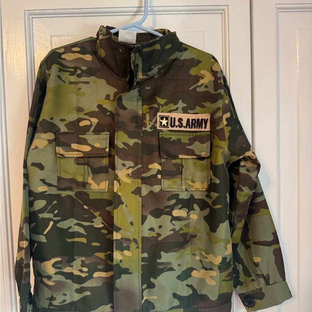 🪖 Metemot Kids Army Role Play Set Costume – Camo Jacket & Vest (Size M) LIKE NEW